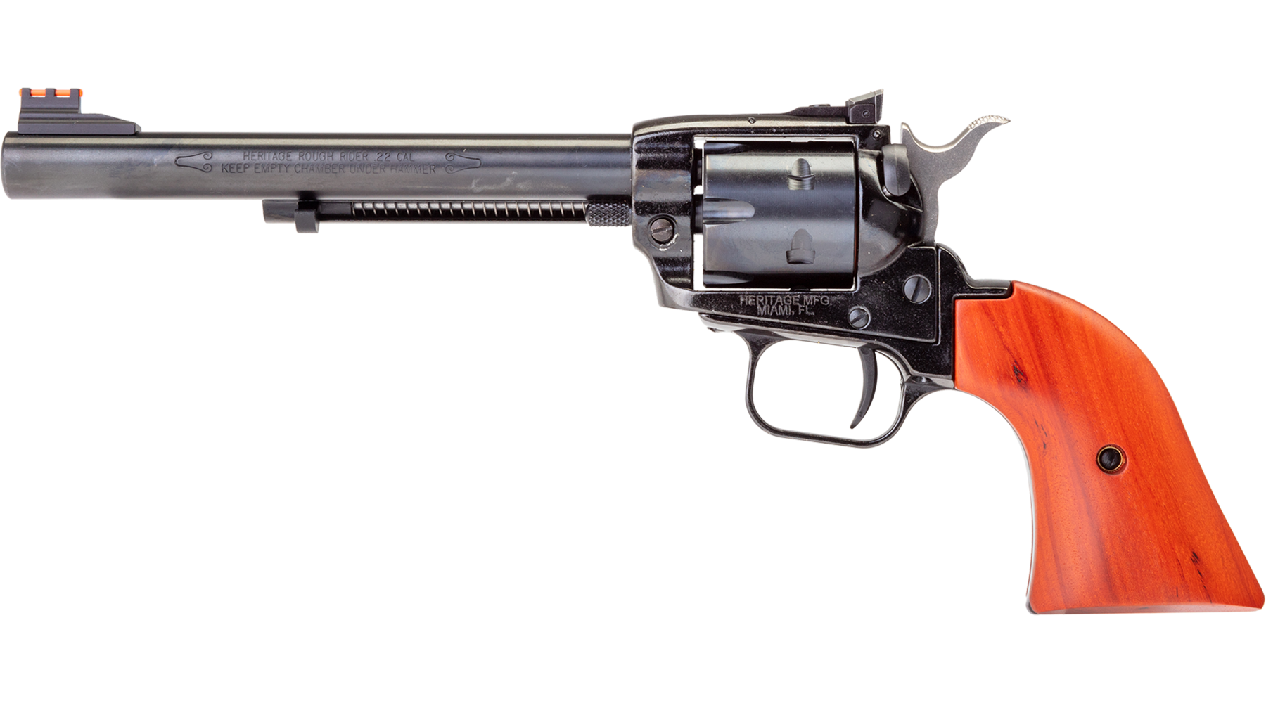 6.5" Rough Rider® .22 LR / .22 WMR Black Standard Cocobolo Adjustable Sights