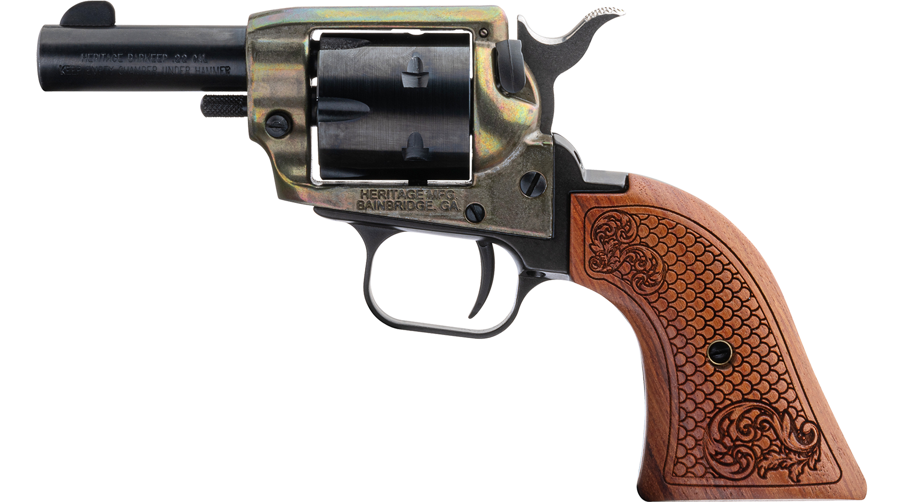 Heritage Barkeep™ Custom Scroll Wood Grips