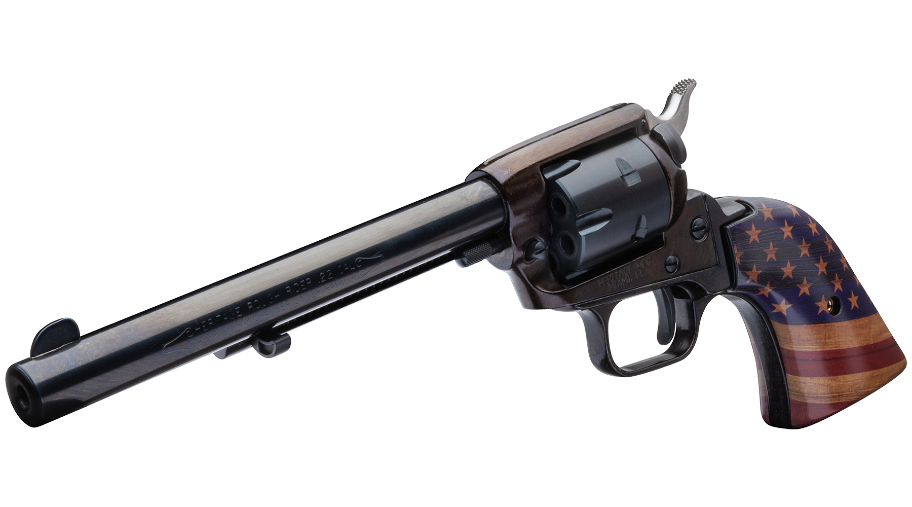 6.5" Rough Rider® .22 LR Black Standard Gold USA Flag