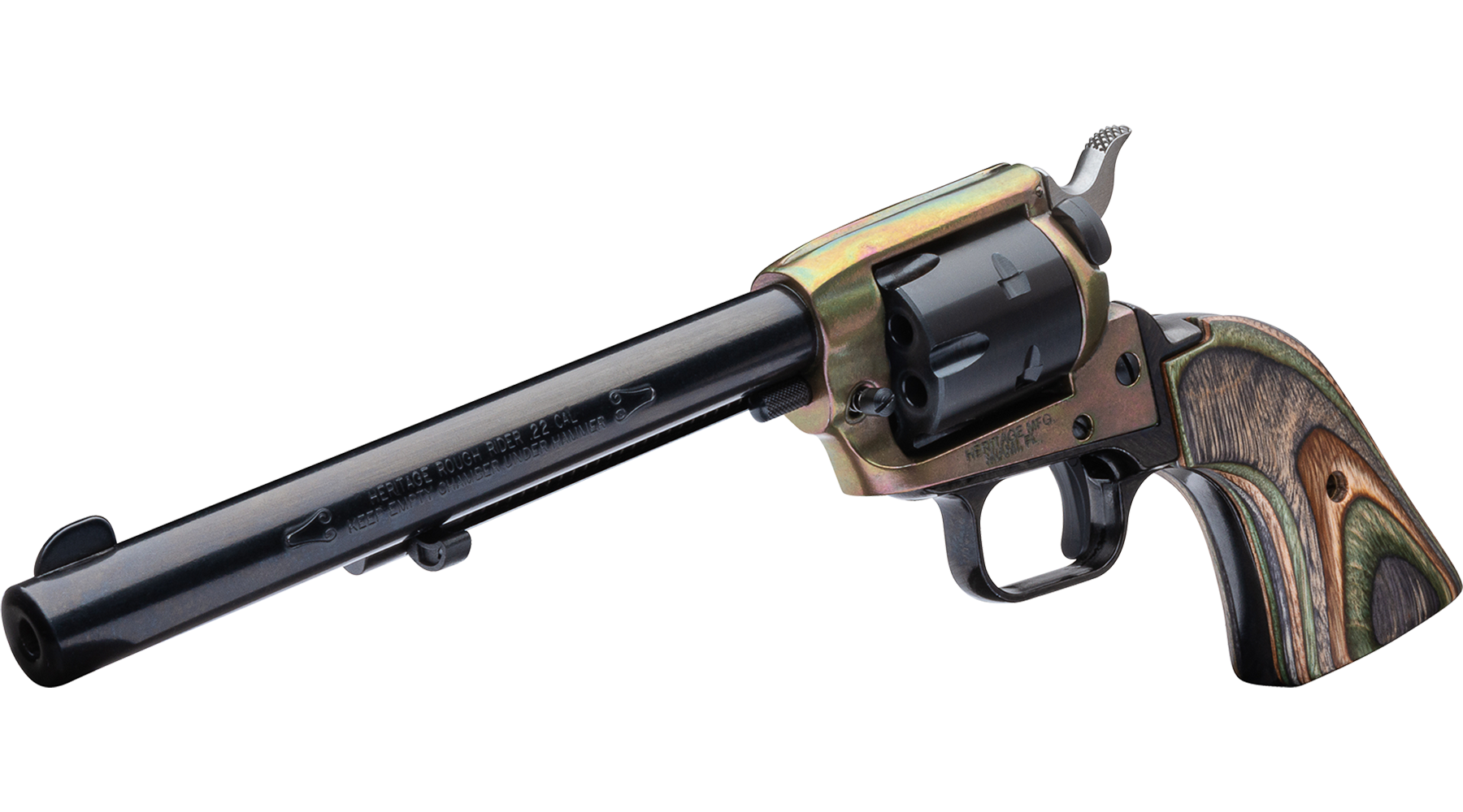 6.5" Rough Rider® .22 LR / .22 WMR Simulated Case Hardened Camo Laminate
