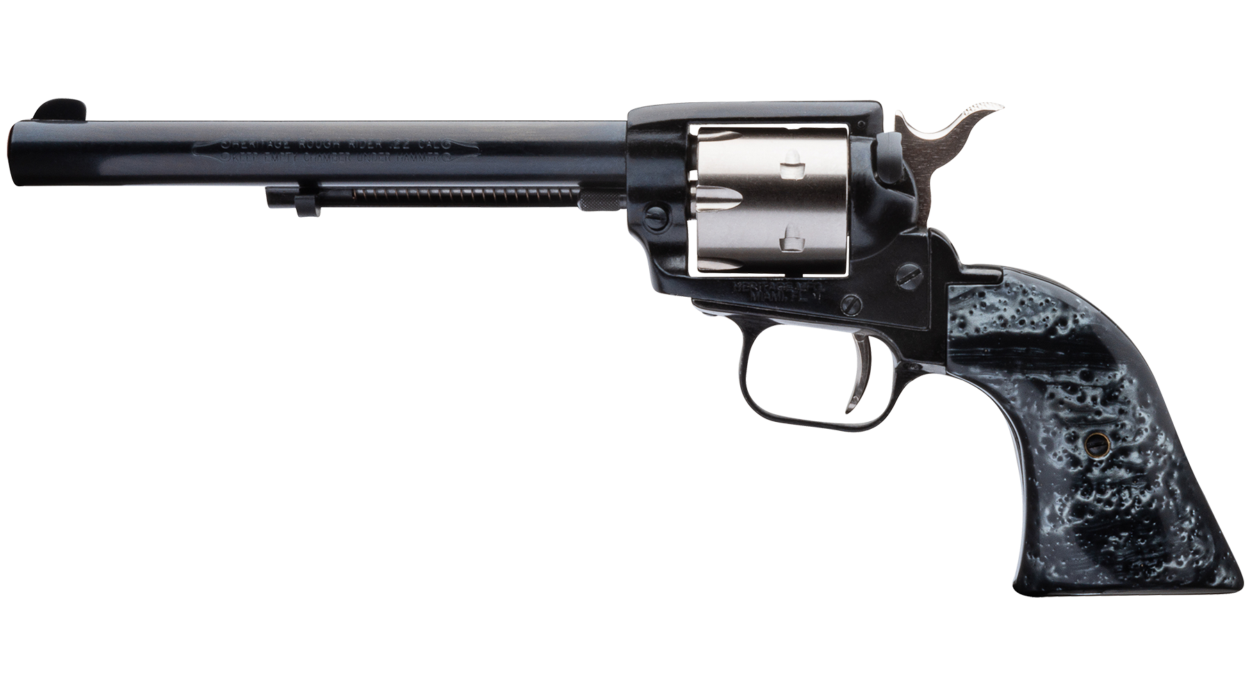 6.5" Rough Rider® .22 LR Two-Tone Black Pearl