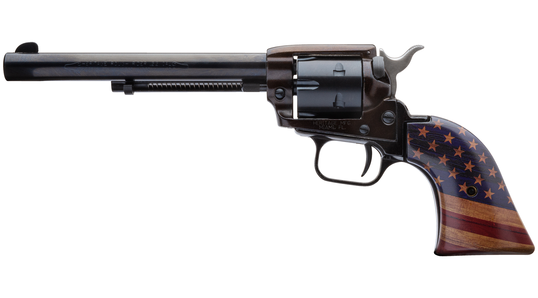 6.5" Rough Rider® .22 LR Black Standard Gold USA Flag