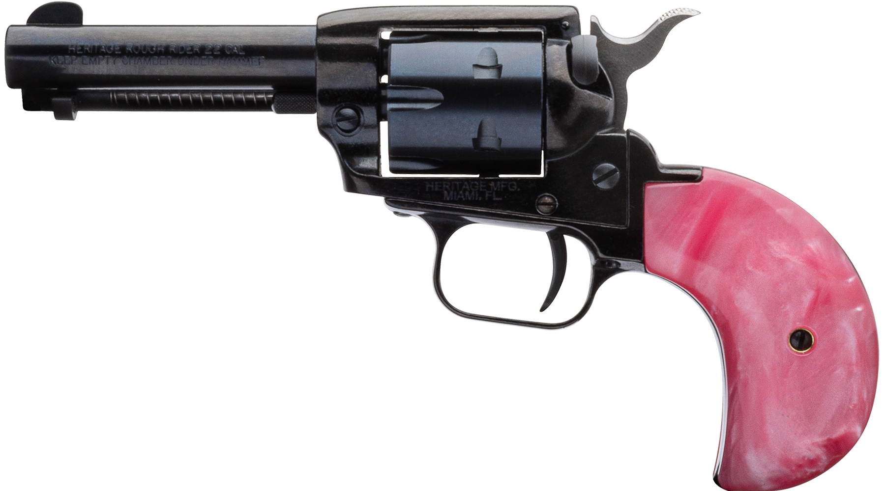 3.5" Rough Rider® .22 LR / .22 WMR Black Standard Pink Pearl