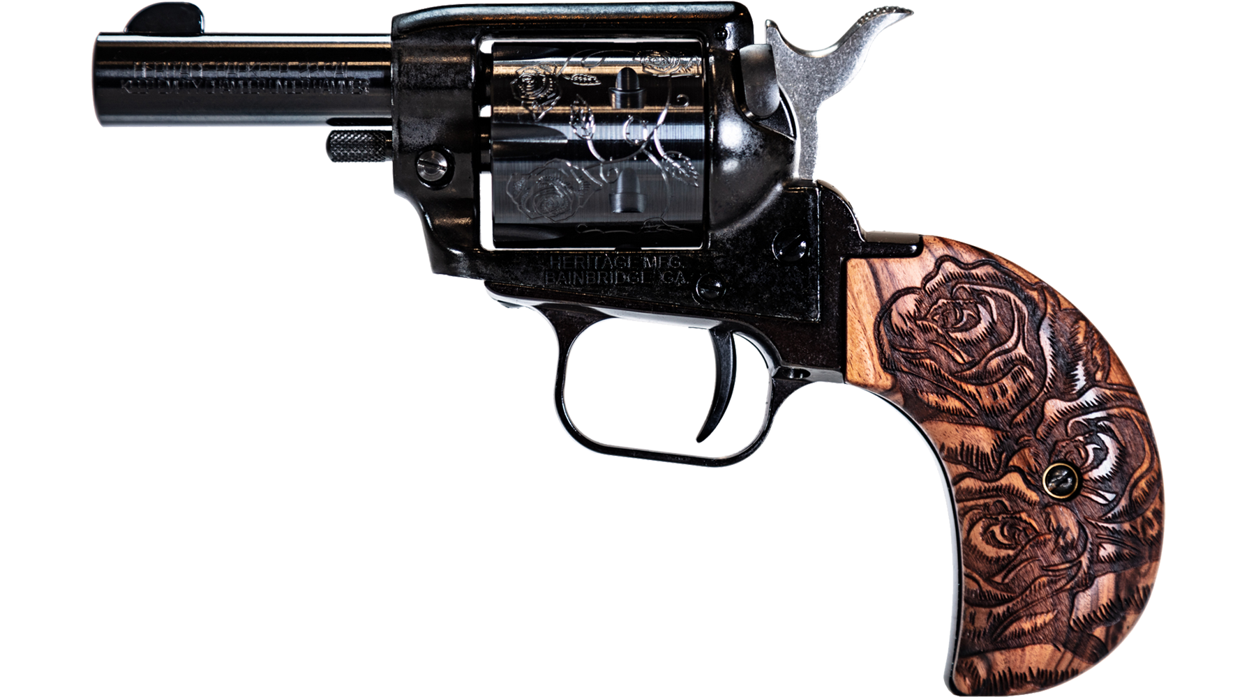 Heritage Barkeep™ Roses, .22 LR, 2 in. Barrel, Black Standard, Engraved Cylinder, 6 Rounds