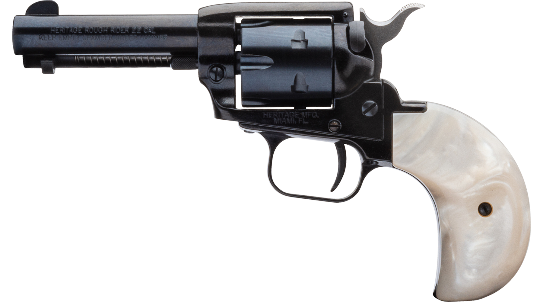 3.5" Rough Rider® .22 LR / .22 WMR Black Standard White Pearl