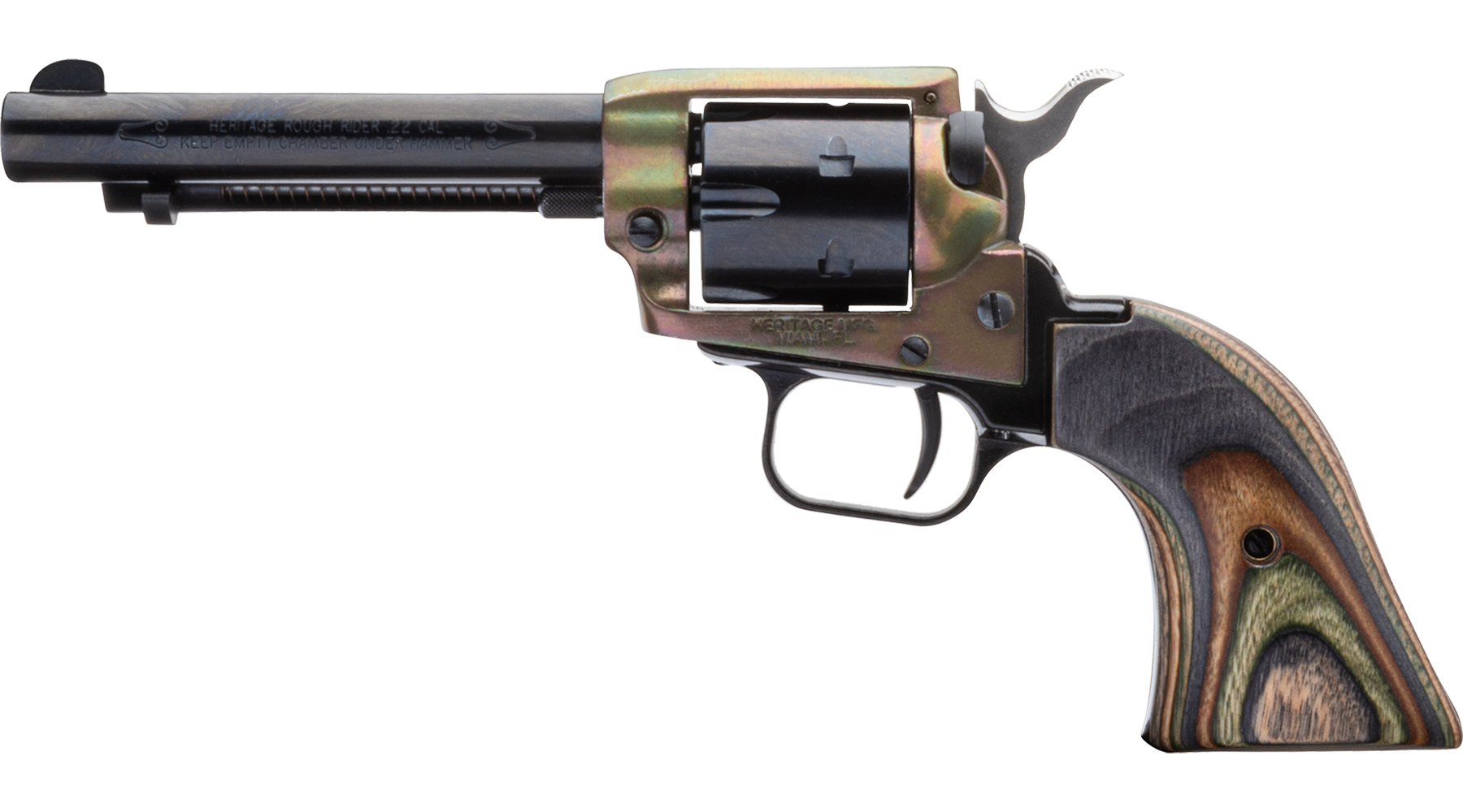4.75" Rough Rider® .22 LR / .22 WMR Simulated Case Hardened Camo Laminate