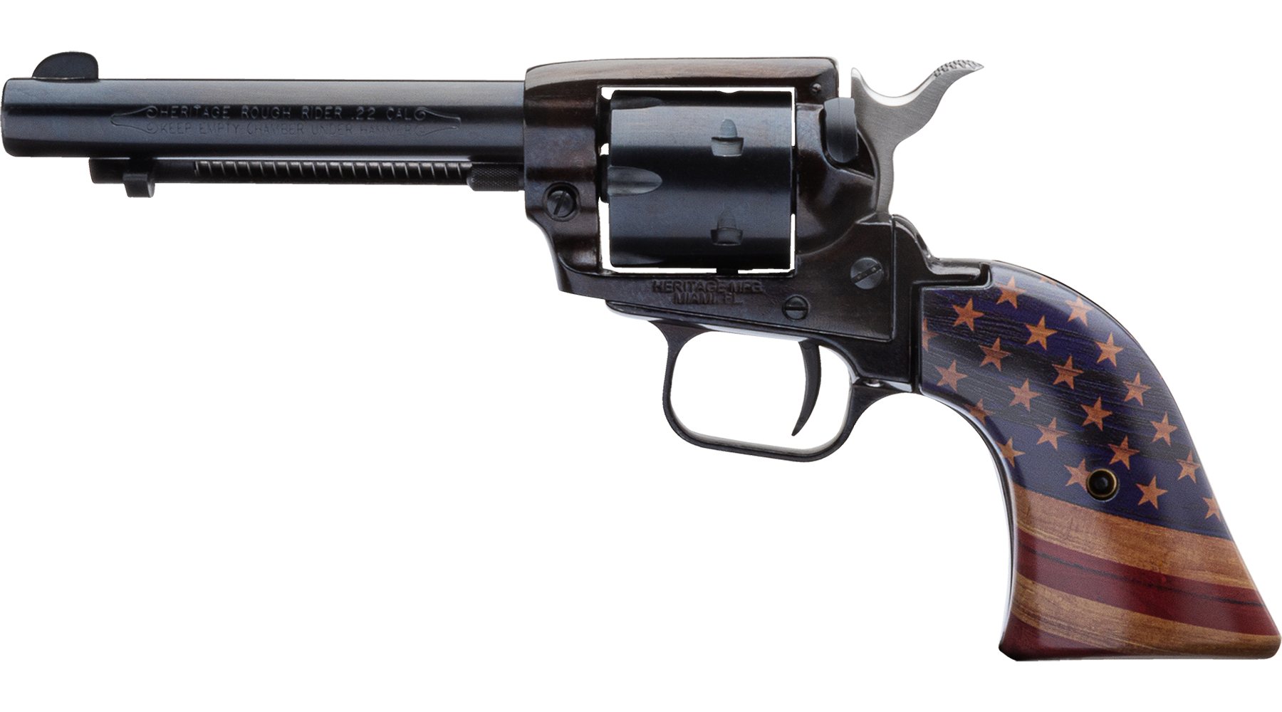 4.75" Rough Rider® .22 LR Black Standard Gold USA Flag