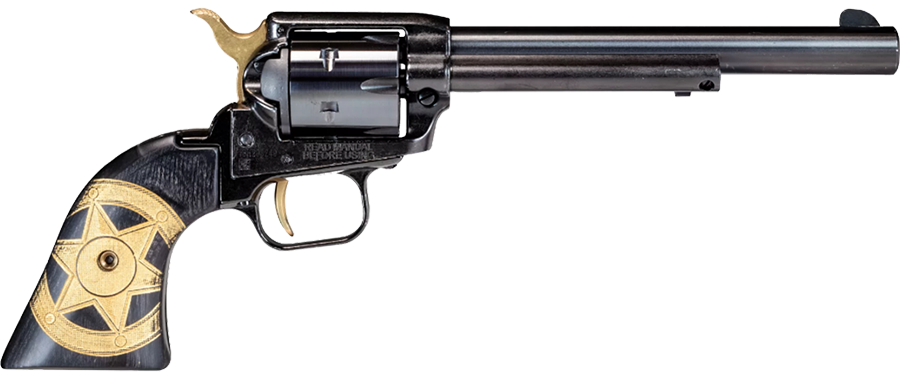 6.5" ROUGH RIDER® .22 LR BLACK STANDARD GOLD SHERIFF STAR